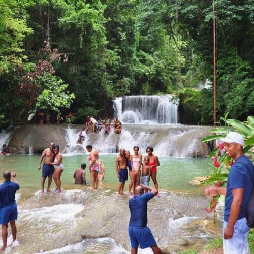 Thriller Tours Jamaica - YS Falls - People on the YS Falls Tour